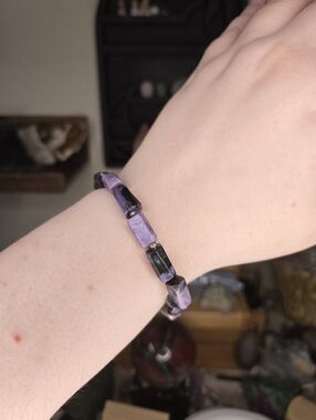 Charoite Freeform Crystal Beaded Bracelet
